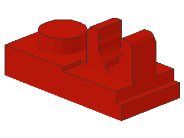 Lego Plate, modified 1 x 2 (92280) red