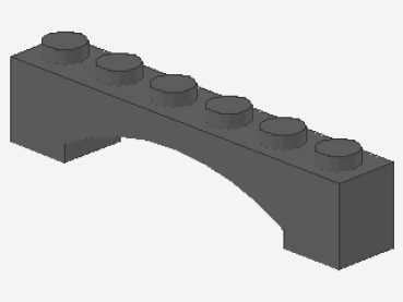 Lego Brick, Arch 1 x 6 x 1 (92950) dark bluish gray