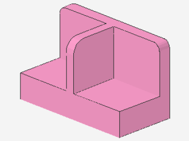 Lego Panel 1 x 2 x 1 (92095) Central Divider, bright pink