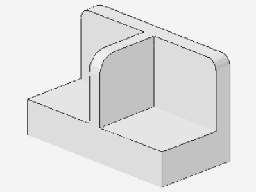 Lego Panel 1 x 2 x 1 (92095) Central Divider, white