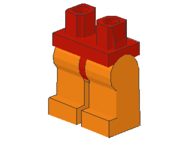 Lego Minifigur Beine, montiert (970c04) rot