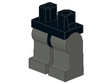 Lego Minifigure Legs, mounted (970c85) black