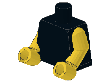 Lego Minifigure Torso mounted (973c011) black