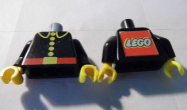 Lego Minifigur Torso montiert (973p21c01) MIT STICKER "LEGO"