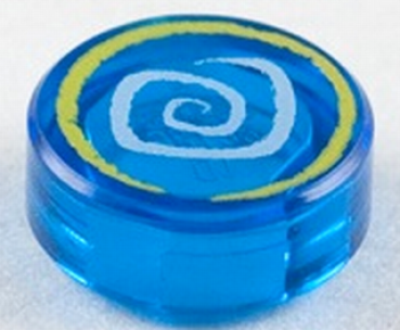 Lego Tile 1 x 1, round, decorated (98138pb003)