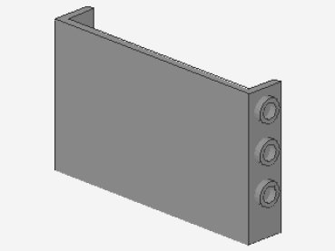 Lego Paneel 1 x 6 x 3 (98280) Studs an Seiten, hell bläulich grau