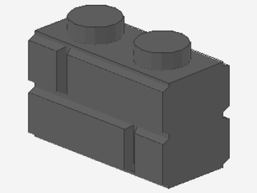 Lego Stein, modifiziert 1 x 2 x 1 (98283) dunkel bläulich grau