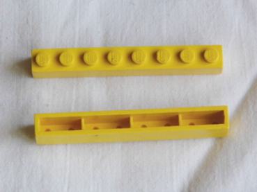 Lego Brick 1 x 8 x 1 (crssprt01) yellow