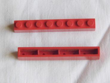 Lego Brick 1 x 8 x 1 (crssprt01) red