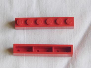 Lego Brick 1 x 6 x 1 (crssprt02) red