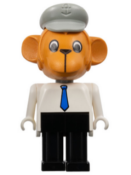 Lego Fabuland fab8a Mike Monkey Tie, Hat