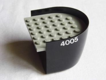 Lego Hull, Stern 6 x 6 x 3 1/3 (x147c01pb02) black, decorated