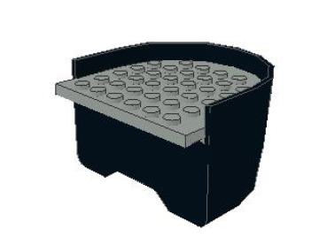 Lego Hull, Stern 6 x 6 x 3 1/3 (x147c01) black