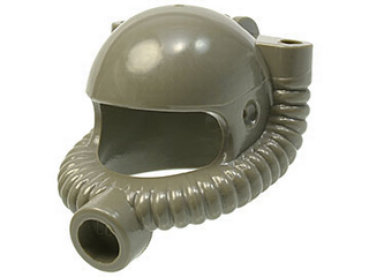 Lego Minifigur Helm mit Atemschlauch (x168) dunkel grau