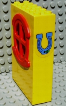 Lego Fabuland Building Wall 2 x 6 x 7 (x635c01pb02) Horseshoes