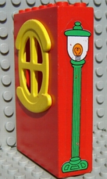 Lego Fabuland Gebäudewand 2 x 6 x 7 (x635c02pb03) Laterne, rechts