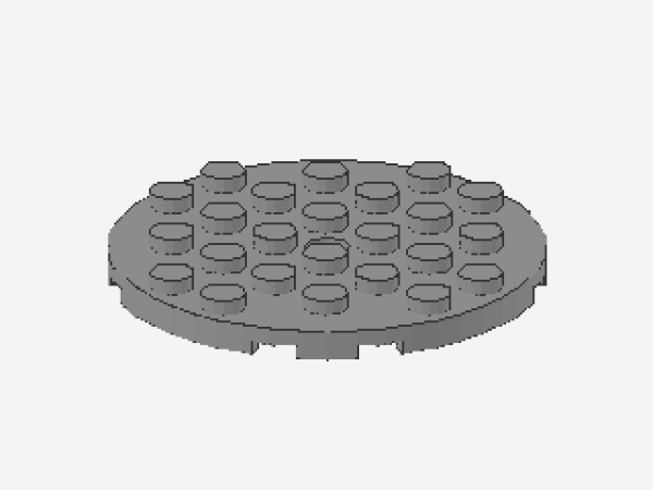 Lego Plate 6 x 6, round, with Hole (11213) light bluish gray