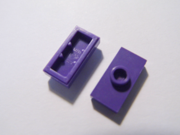 Lego Platte, modifiziert 1 x 2 (15573) dunkel purpur