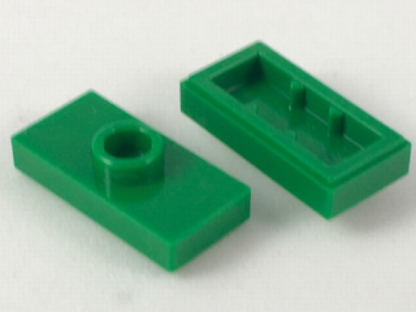 Lego Platte, modifiziert 1 x 2 (15573) grün