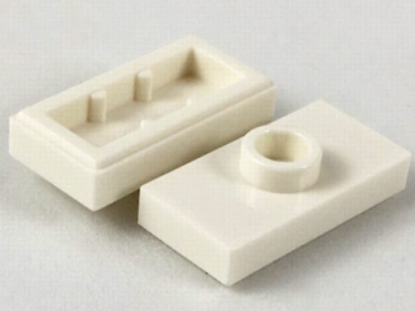 Lego Platte, modifiziert 1 x 2 (15573) weiß