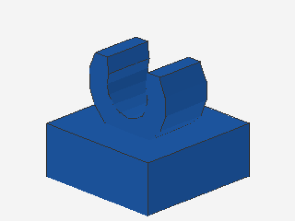 Lego Fliese 1 x 1 (15712) offener O-Clip, blau