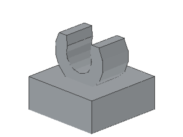 Lego Fliese 1 x 1 (15712) offener O-Clip, hell bläulich grau