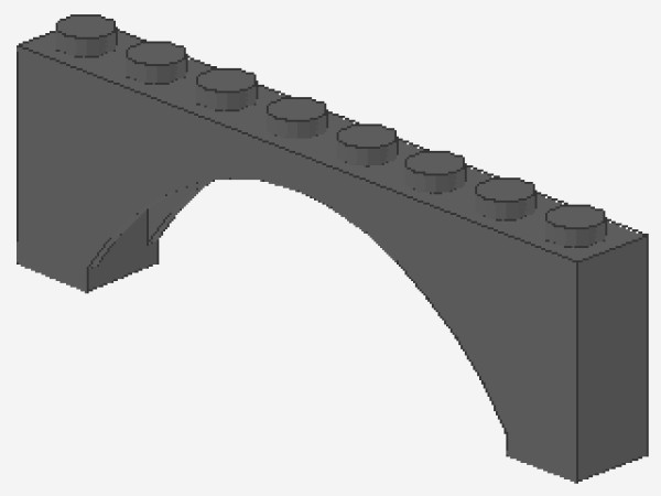 Lego Stein, Bogen 1 x 8 x 2 (16577) dunkel bläulich grau