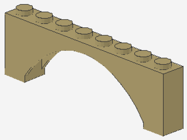 Lego Stein, Bogen 1 x 8 x 2 (16577) tan