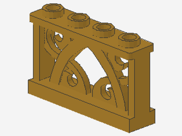 Lego Fence 1 x 4 x 2 (19121) pearl gold