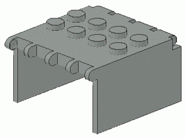 Lego Windscreen 4 x 4 x 2 (2337) Extension, light gray