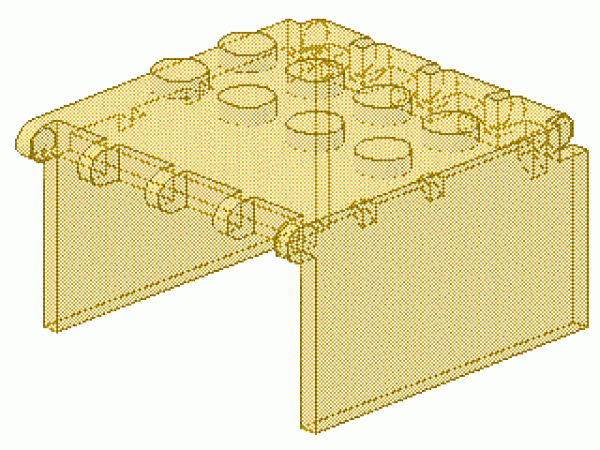 Lego Windscreen 4 x 4 x 2 (2337) Extension, transparent yellow