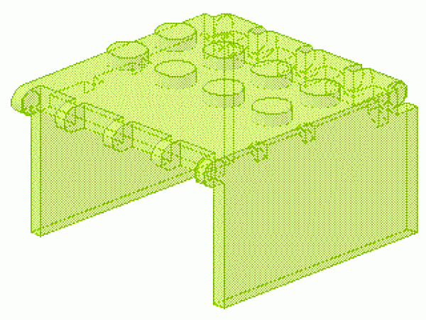 Lego Windscreen 4 x 4 x 2 (2337) Extension, transparent neon green