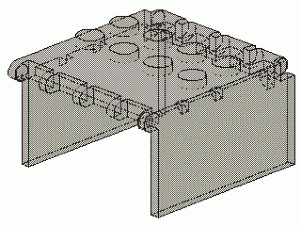 Lego Windschutzscheibe 4 x 4 x 2 (2337) Verlängerung, transparent schwarz