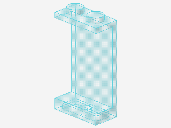 Lego Paneel 1 x 2 x 3 (2362a) solide Studs, transparent hell blau