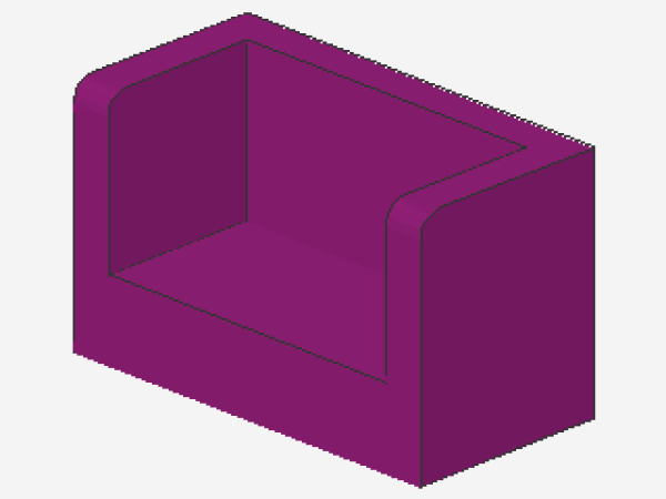 Lego Panel 1 x 2 x 1 (23969) 2 Sides, magenta