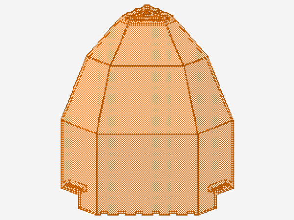 Lego Panel 10 x 10 x 12 (2409) Quarter Dome, transparent neon orange