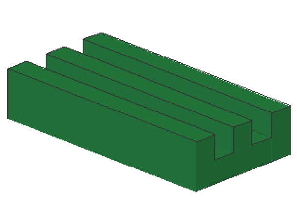 Lego Tile 1 x 2 (2412a) Grille, without Groove, green