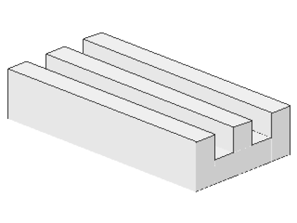 Lego Fliese 1 x 2 (2412a) Gitter, ohne Nut, weiss