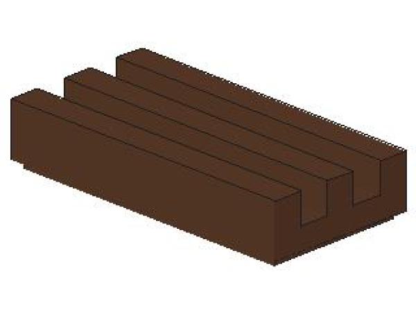 Lego Tile 1 x 2 (2412b) Grille, with Groove, brown