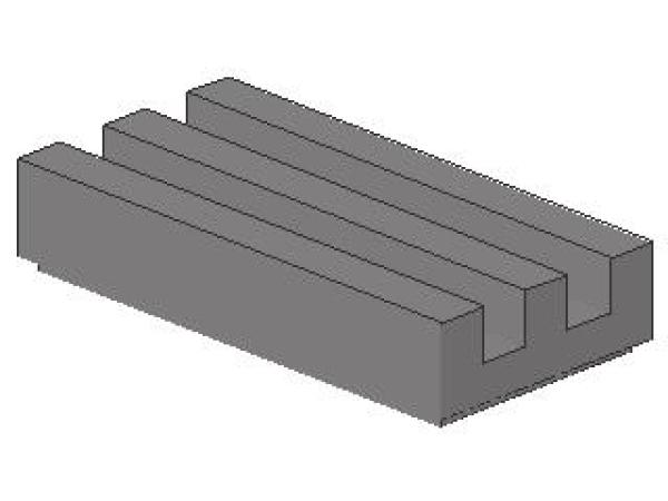 Lego Tile 1 x 2 (2412b) Grille, with Groove, flat silver