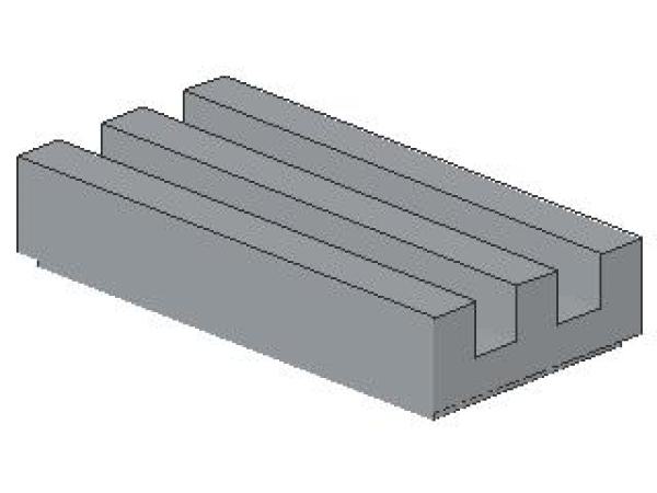 Lego Tile 1 x 2 (2412b) Grille, with Groove, light bluish gray