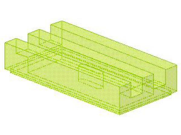 Lego Fliese 1 x 2 (2412b) Gitter, mit Nut, transparent neon grün