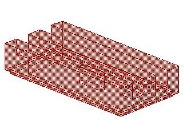 Lego Tile 1 x 2 (2412b) Grille, with Groove, transparent red