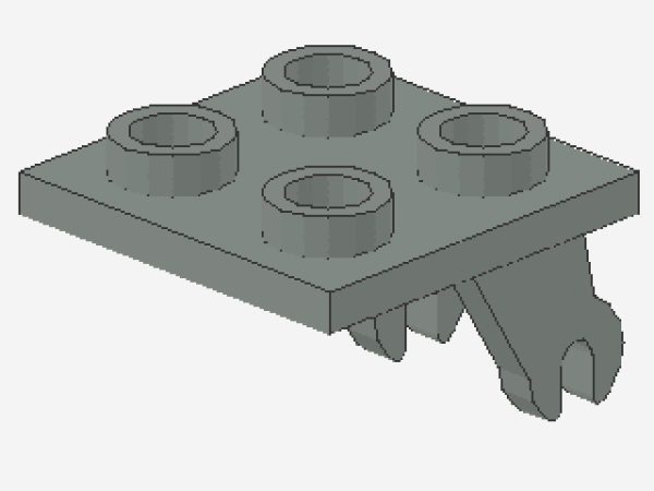 Lego Platte 2 x 2 mit Einzelradhalter (2415) hell grau