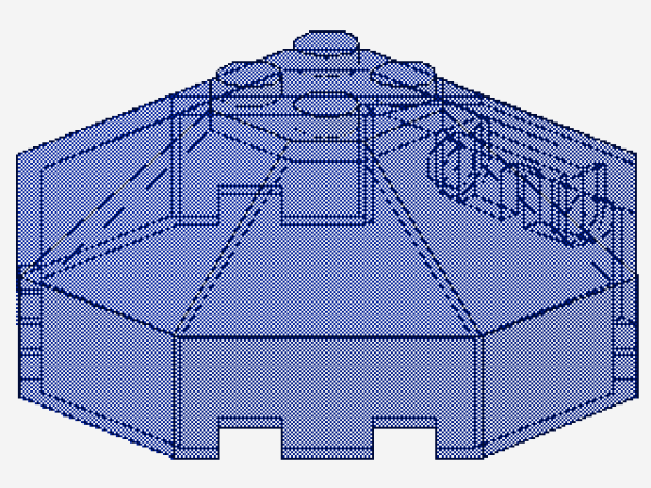 Lego Windscreen 6 x 6 x 2 (2418a ) transparent dark blue