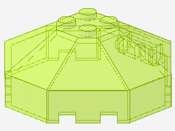 Lego Windscreen 6 x 6 x 2 (2418a) transparent neon green