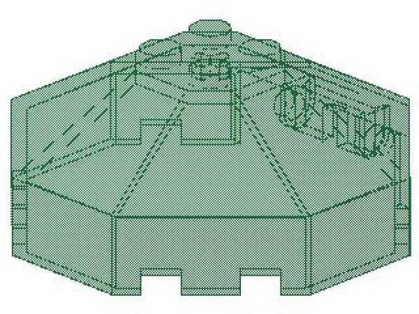 Lego Windscreen 6 x 6 x 2 (2418a) transparent green