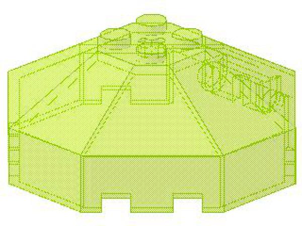 Lego Windscreen 6 x 6 x 2 (2418b) transparent neon green