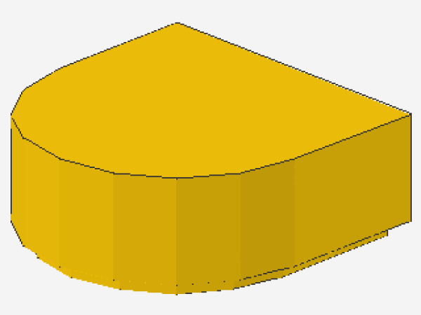 Lego Fliese 1 x 1 (24246) rund, Halbkreis, gelb