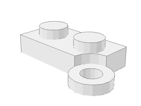 Lego Hinge Plate 1 x 4 (2429) Base, white